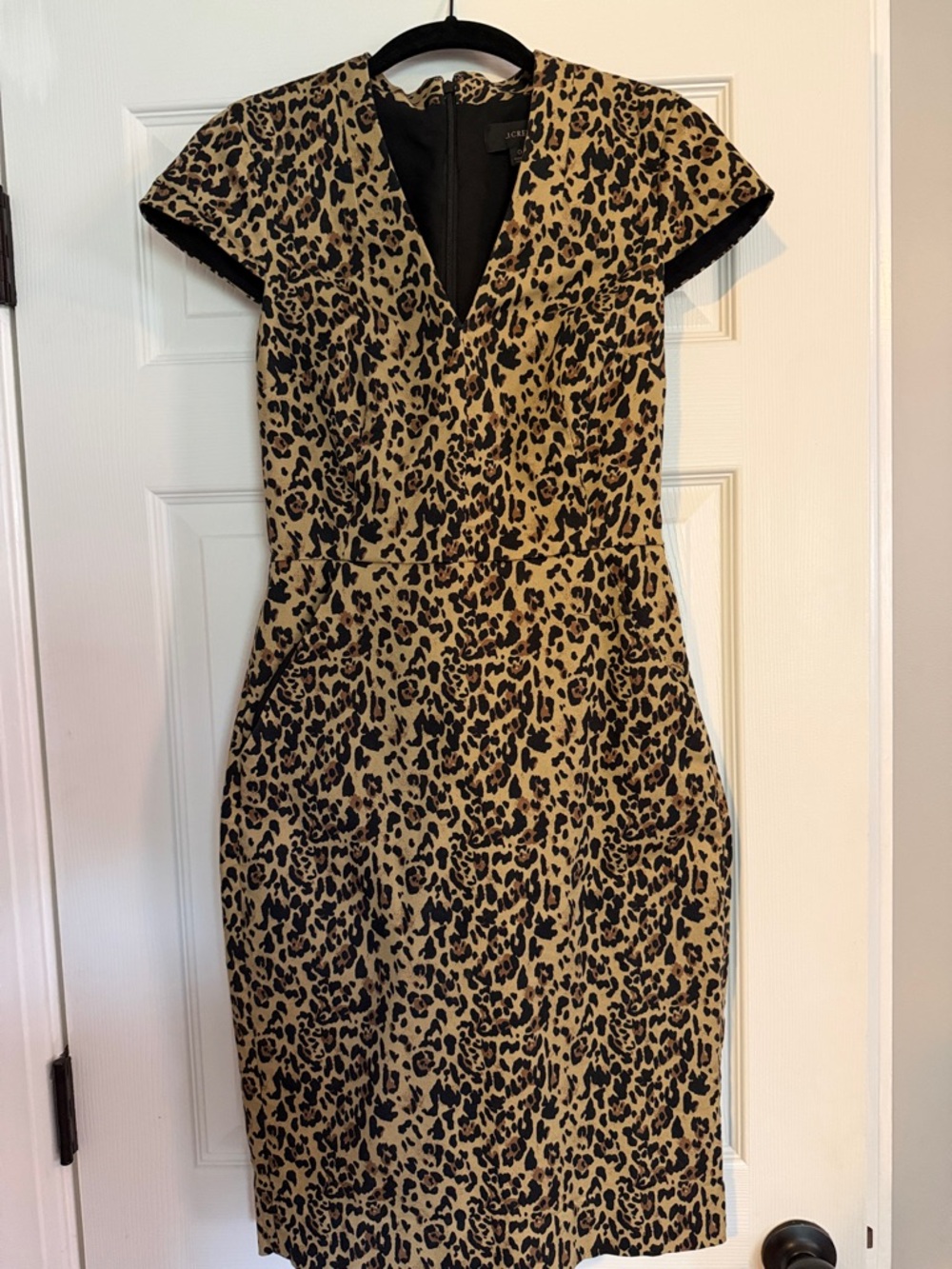J. Crew Leopard-Print Midi Dress in Tan and Black